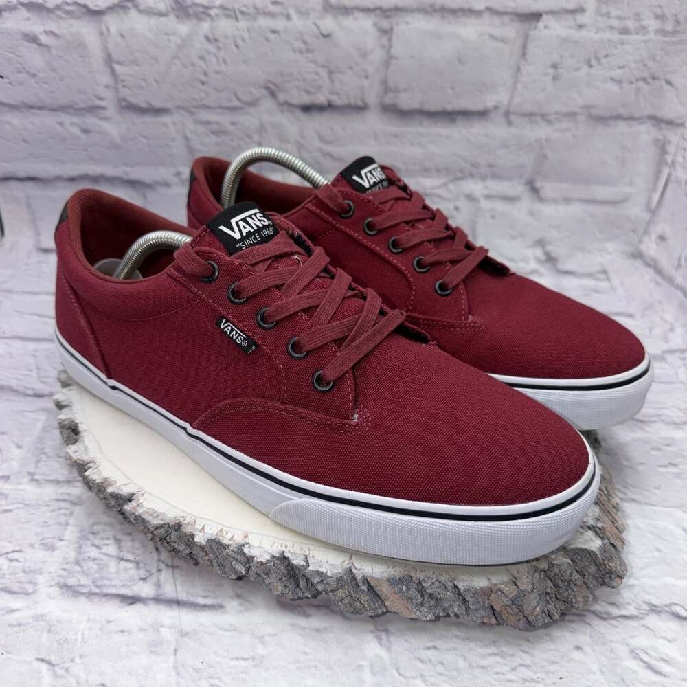 VANS Atwood Men's Skate Shoes Size 12 Burgundy Canvas Lace Up Sneakers